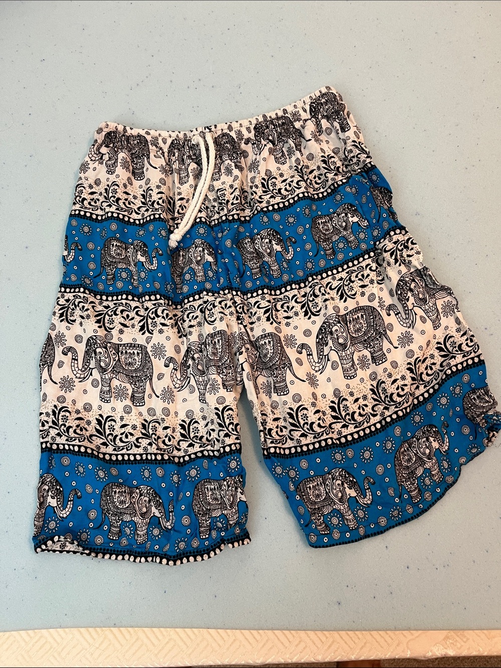 Elephant Print Casual Shorts & Pants